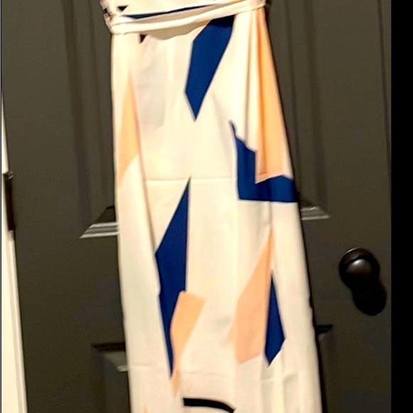 RESPI Ronics - Small White/Navy/Blush Tie Maxi Dress, Size Small, NWT - Picture 2 of 3